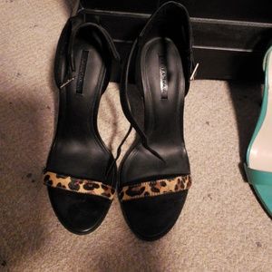 Zara leopard ankle strap heels